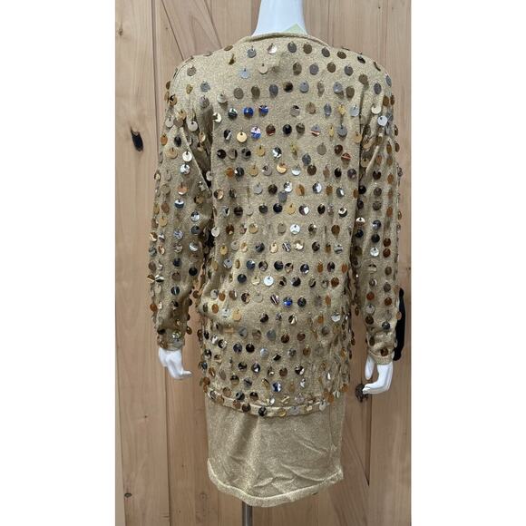 3-Piece Sequin Sweater Suit Blazer Jacket & Skirt Sets - Picture 4 of 15